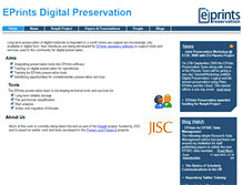 Tablet Screenshot of preservation.eprints.org